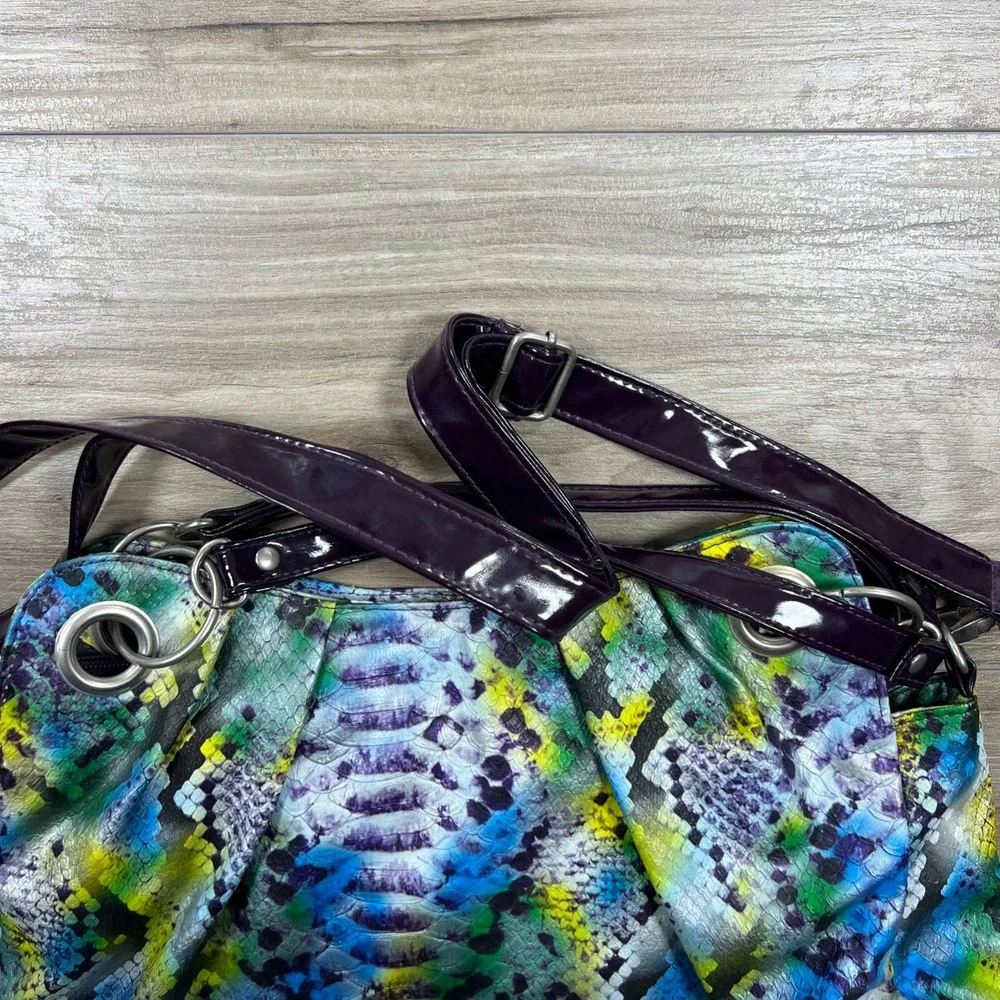 Cynthia Rowley Snakeskin Print Hobo Bag Faux Leather with Strap